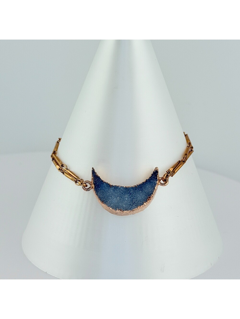 Bomb Party Bracelet - RETRO Moon Dripping in Druzy on Rose Gold Plating